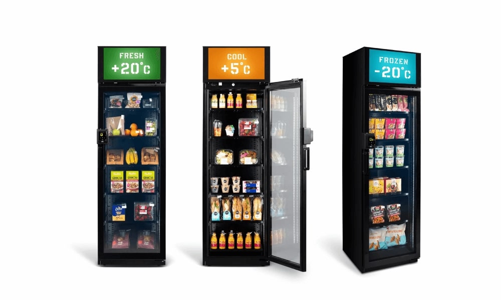 Three smart vending machines
