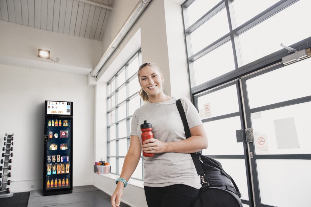 Smart vending machine at a gym